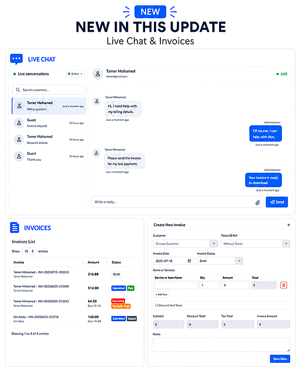 AH Tickets – Help Desk, Live Chat, Invoicing & Support Ticketing System
